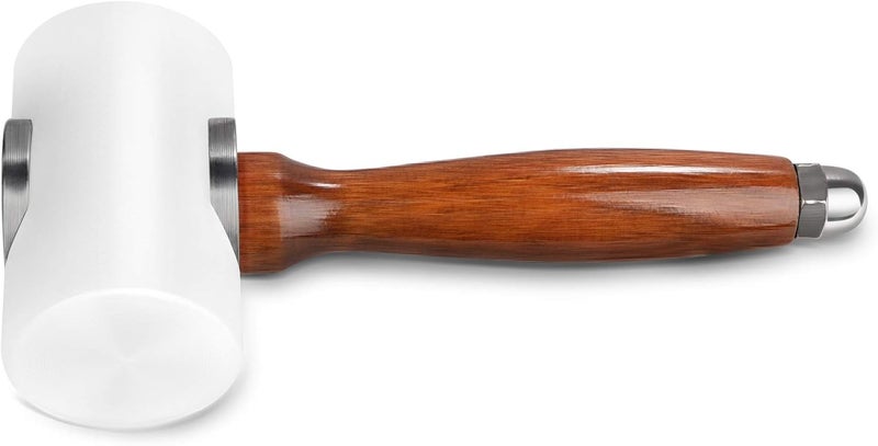 Evwoge Rubber Hammer Mallet for Leatherwork Leather Carving Cowhide Sew DIY Leathercraft Wooden Mallet Wood Handle (T-Head) - Image 1